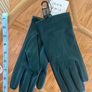 Leather gloves, NNWT, John Lewis, Green, M